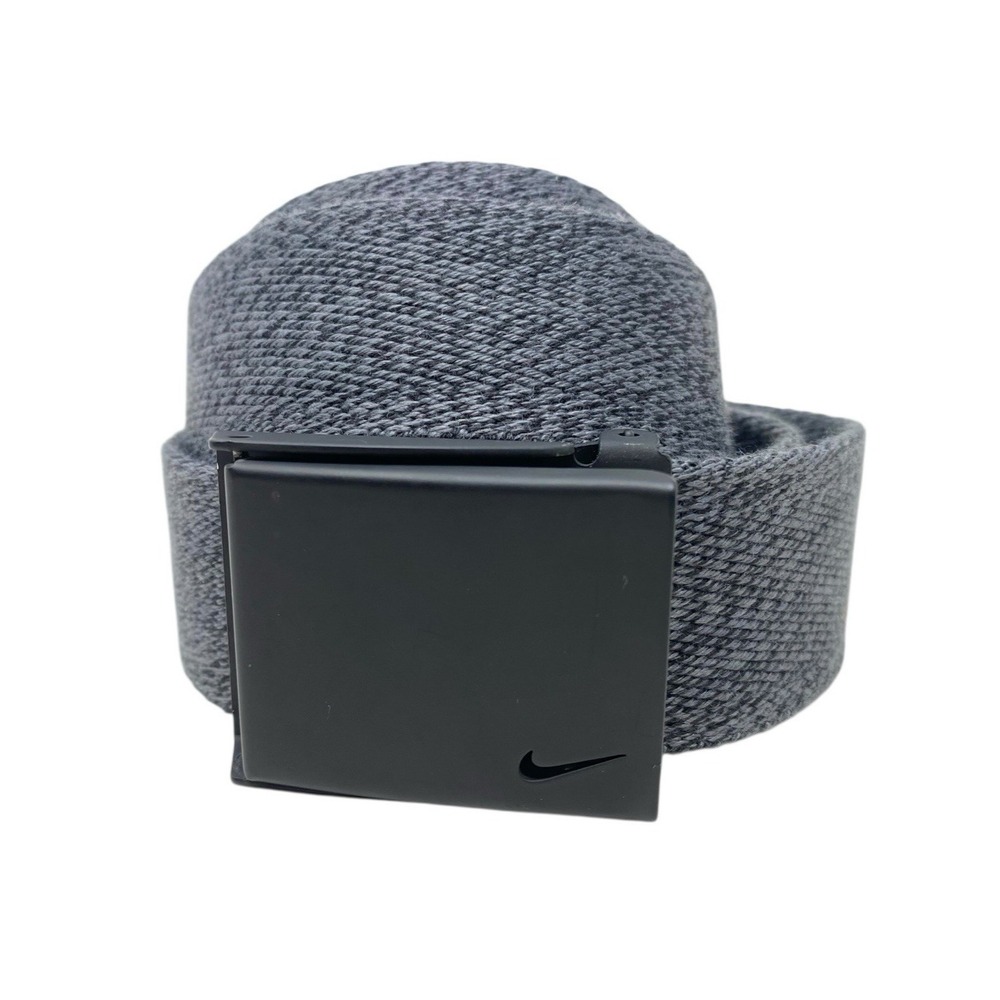 Nike Mens Black & Grey Webbed Belt One Size Adjustable Casual Golf Logo 50"